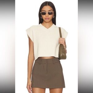 Free People Easy Street Sweater Vest In Cream Size Large NEW!